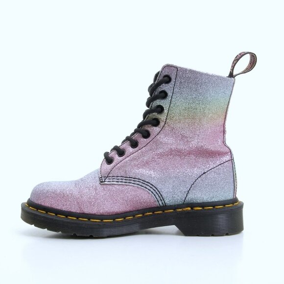 EUC Dr. Martens 1460 Pascal Rainbow Glitter Lace Up Boots in Multicolors Size 6 - Picture 7 of 16